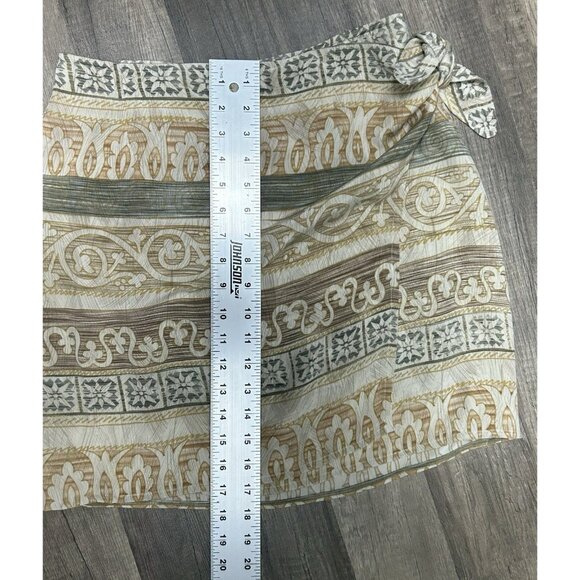 Ann Taylor Silk Wrap Skirt Size Small Beige Mini Short Beach Resortwear Vacation - Picture 8 of 8